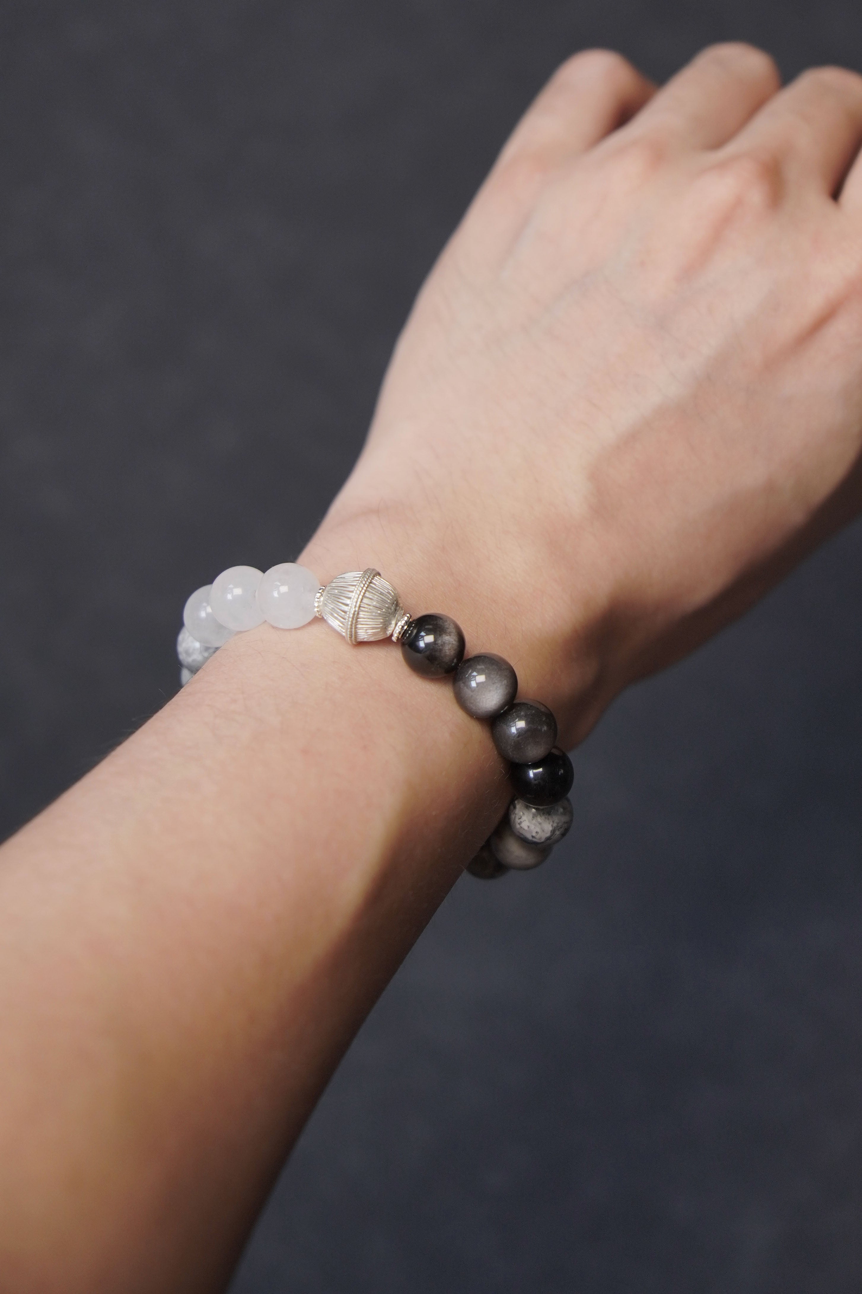 Triple Harmony Silver & Stone Bracelet