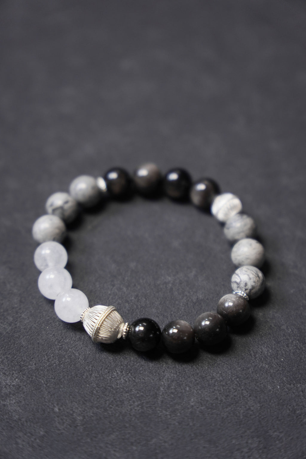 Triple Harmony Silver & Stone Bracelet