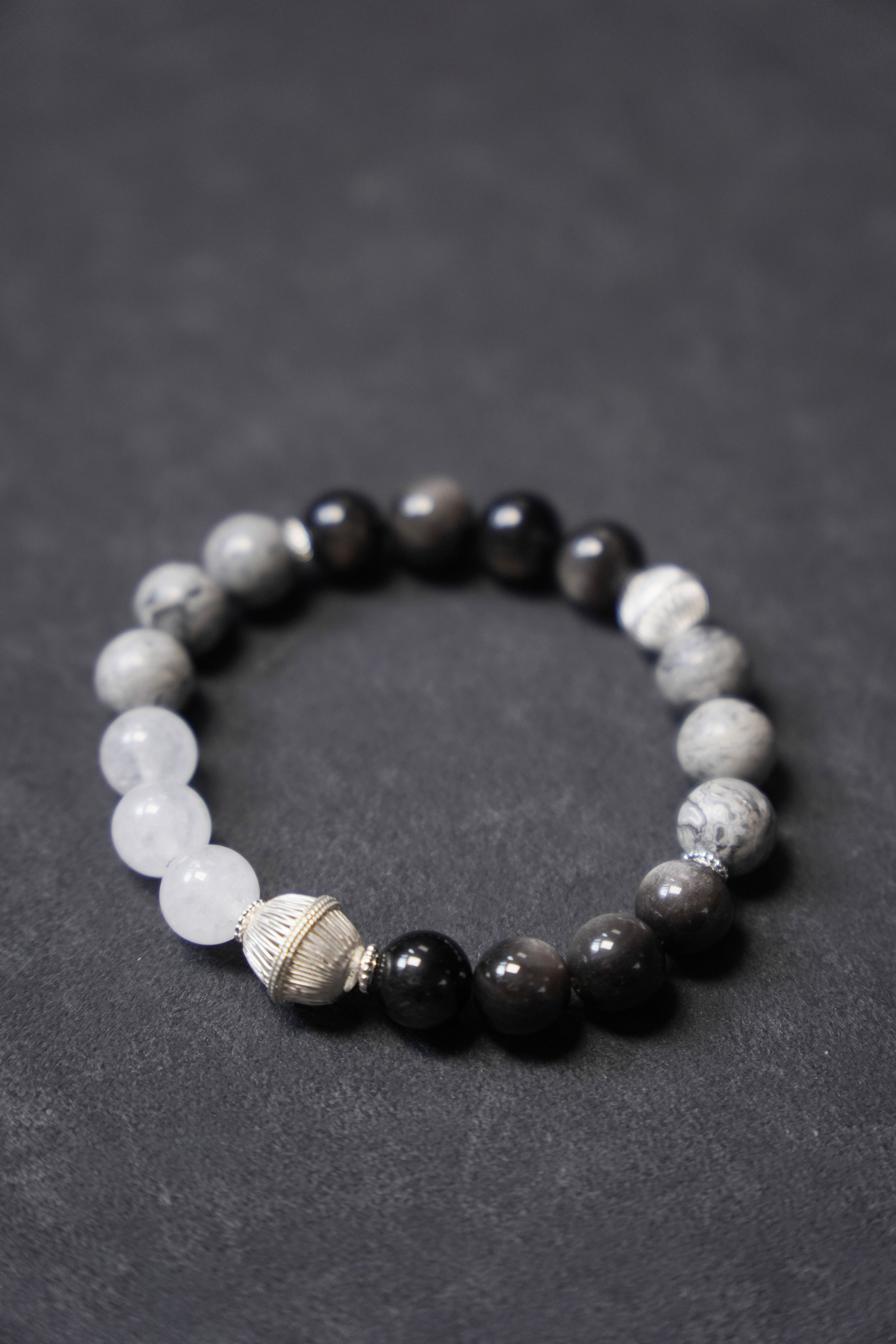 Triple Harmony Silver & Stone Bracelet
