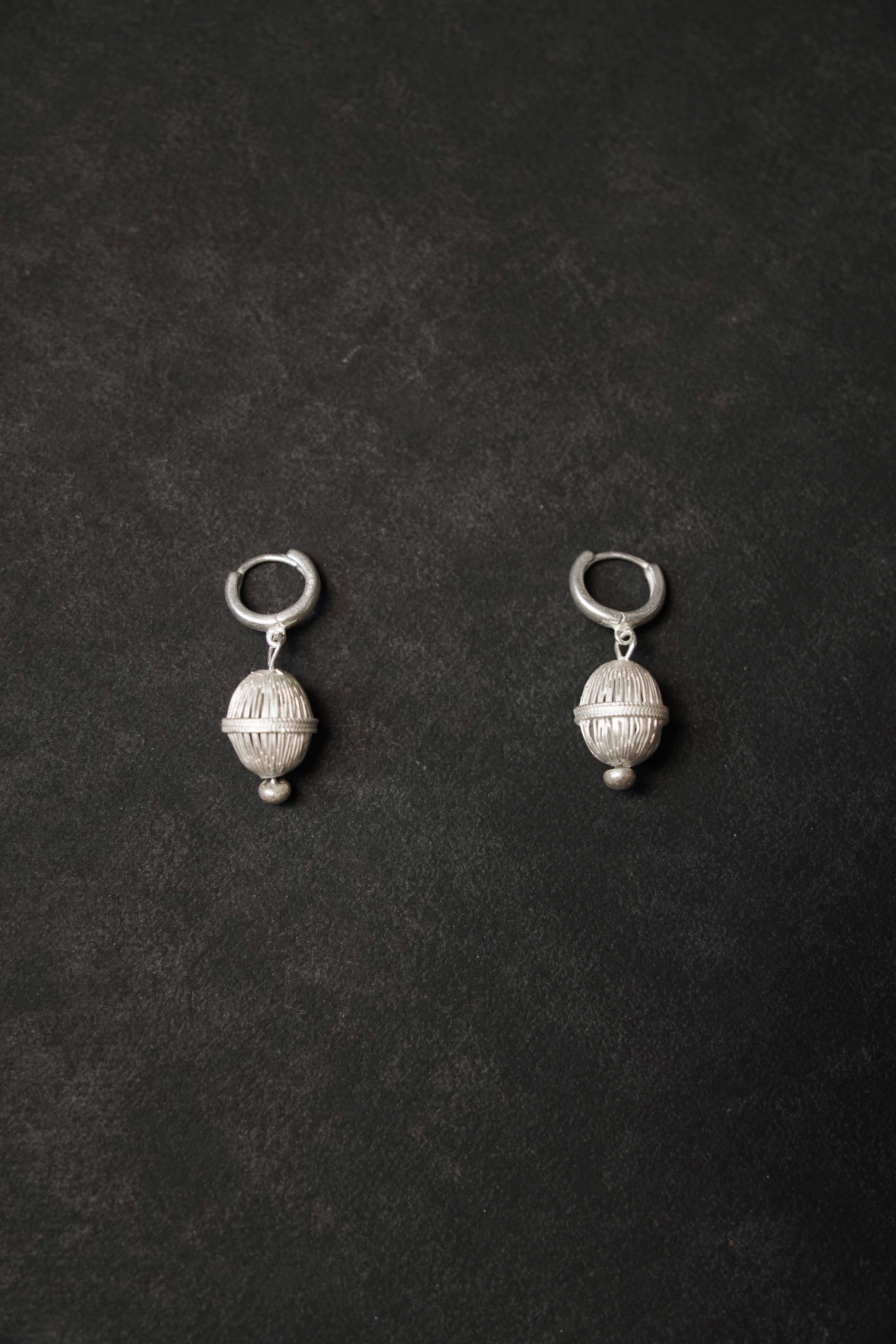 Hand-Filigree Hollow Silver Earrings